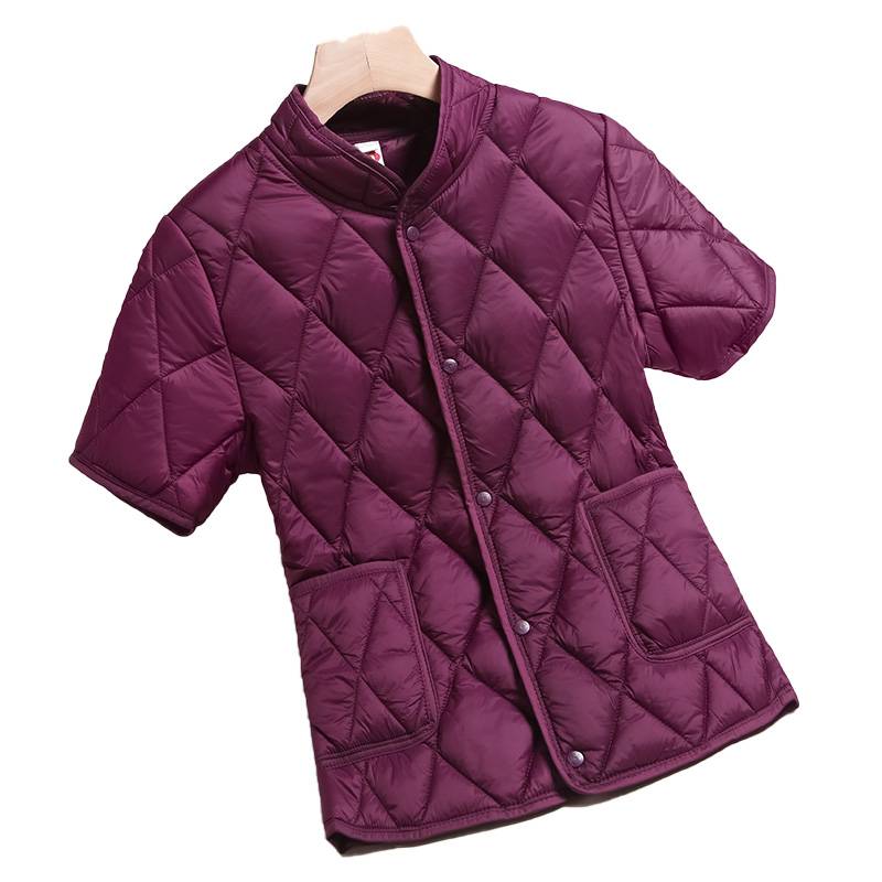 Autumn and winter collar a half -sleeved cotton vest female down cotton clothing, shoulder cotton, middle -sleeved cotton clothing middle -aged and elderly mother guarding cotton jacket