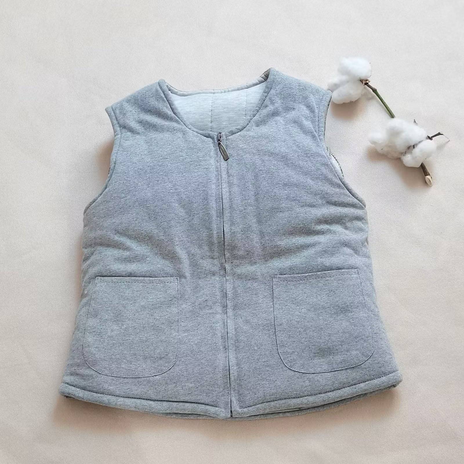 Traditional handmade vests pure cotton men and women V -neck zipper, shoulder, shoulder, shoulder, shoulder, shoulder, shoulder, shoulder, shoulder, shoulder, shoulder, shoulder, shoulder, shoulder, shoulder, shoulder, shoulder, shoulder, shoulder, should