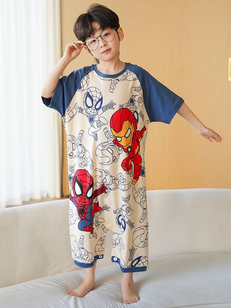 "Sympathetic boy boy, summer sleeping bag baby, cartoon Mario child, kicked in a home free and pure cotton."