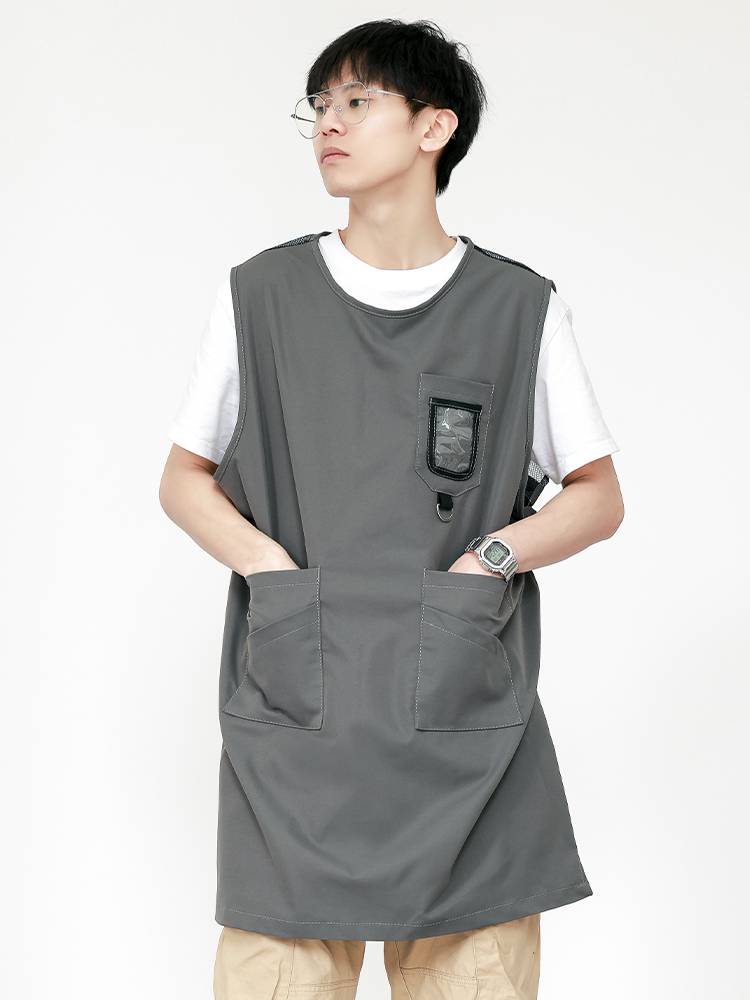 Japanese -style anti -splashing waterman vest hood work apron custom logo men's and women's restaurant coffee shop