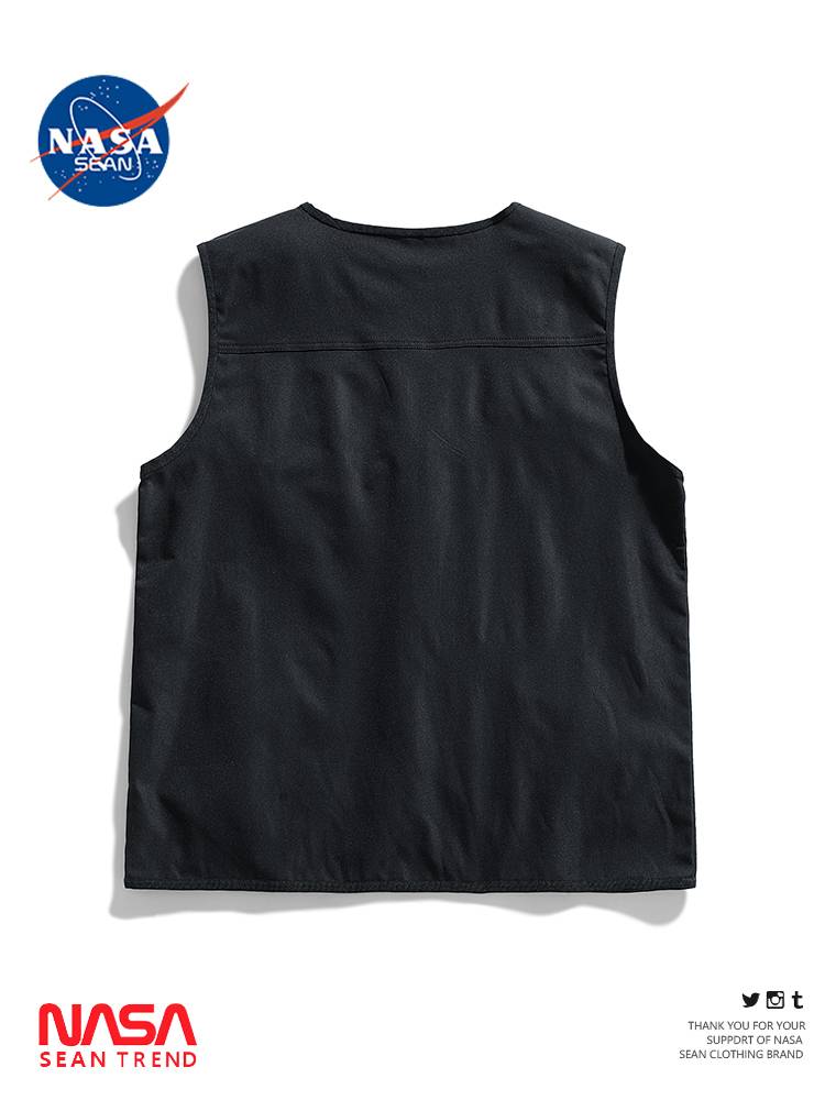 NASA joint American retro worker vest men's summer tide card function tactical vest, shoulder sleeveless top