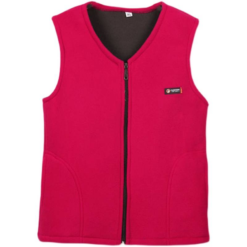 Middle -aged and elderly women's clothing autumn and winter velvet vests mothers plus velvet thickened large -size fleece horses clamping shoulder jacket vest