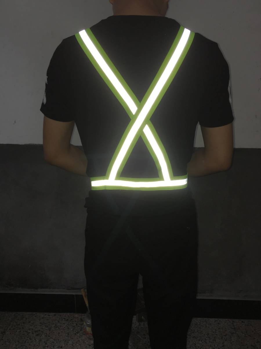 Reflective strap woven stretch reflective vest vest traffic fluorescent clothes night riding partner can be customized
