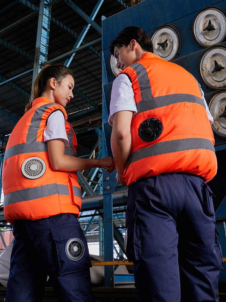 Summer air -conditioning uniforms cool down, cool reflective vest fans, charging fan service air -conditioning work clothes