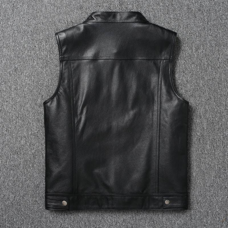 The son of chaotic first layer of cowhide Harley locomotive vest leather short cycling leather vest sleeveless shoulder trend