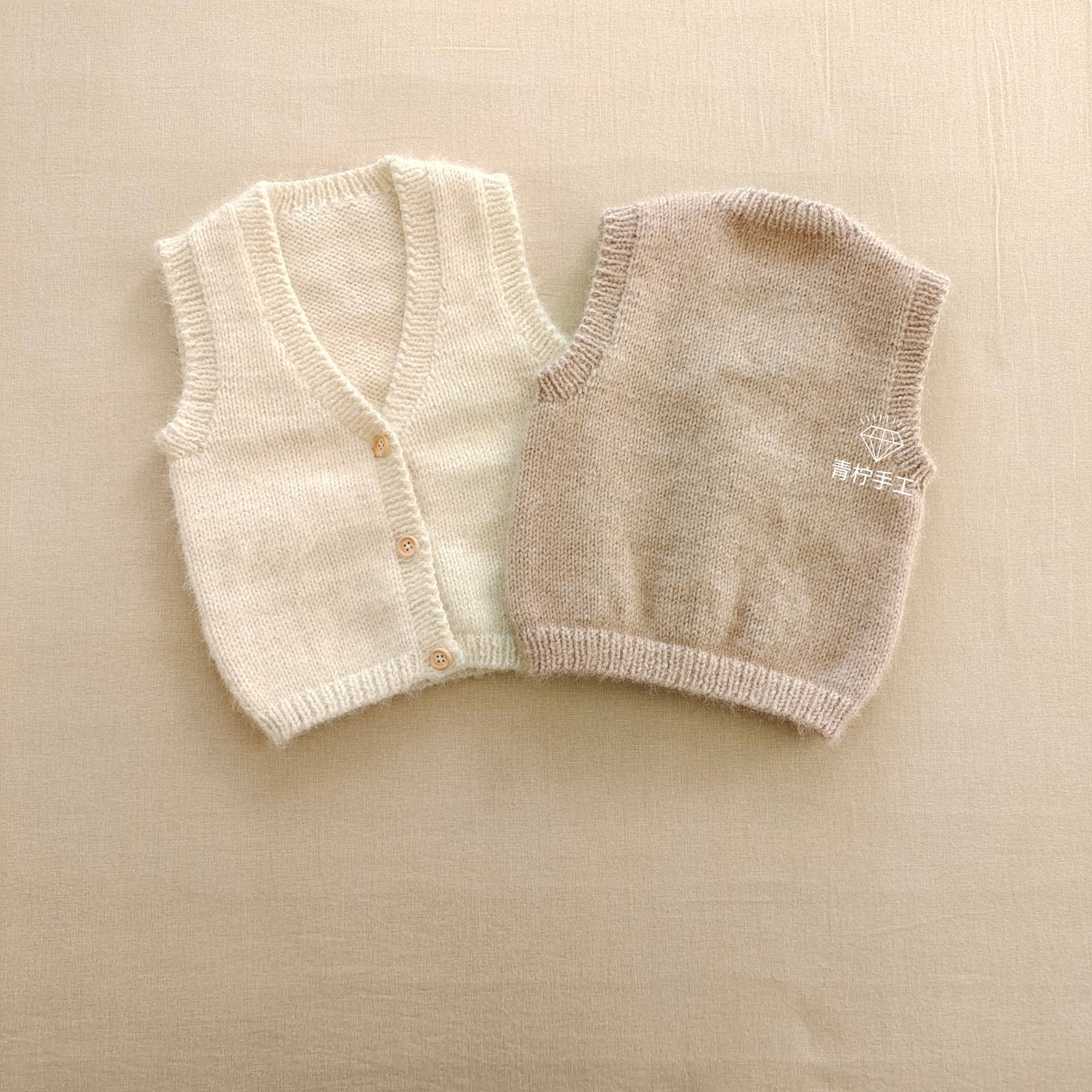 Hand -made rod needle vest adult sweater velvet sweater to send video tutorial children's vest woven material bag