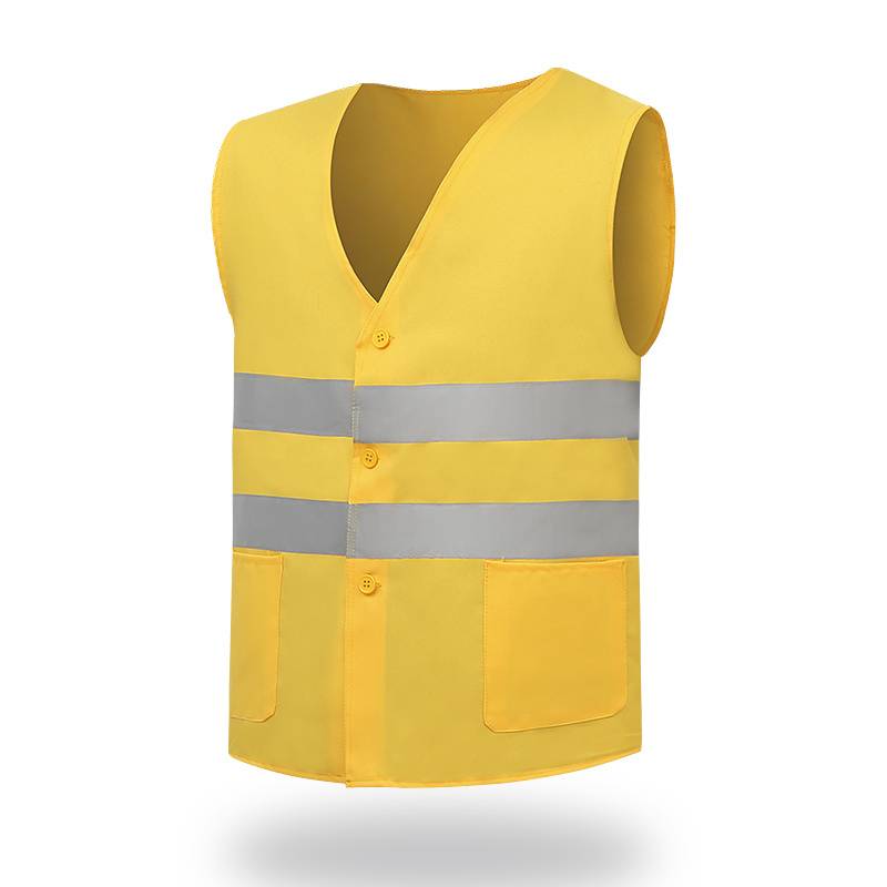 Yellow reflecting horse armor railways with vests and sanitarys to keep the streets clean for horseback highways