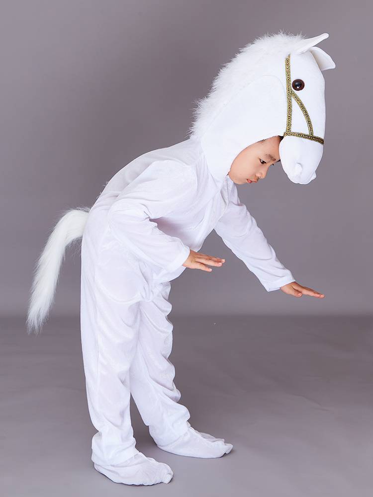 Children's Pony Performing River Performing Bailong Horse Brown Horse Blue Horse Pony Palm Cartoon Animal Parent -Child Performance Clothing