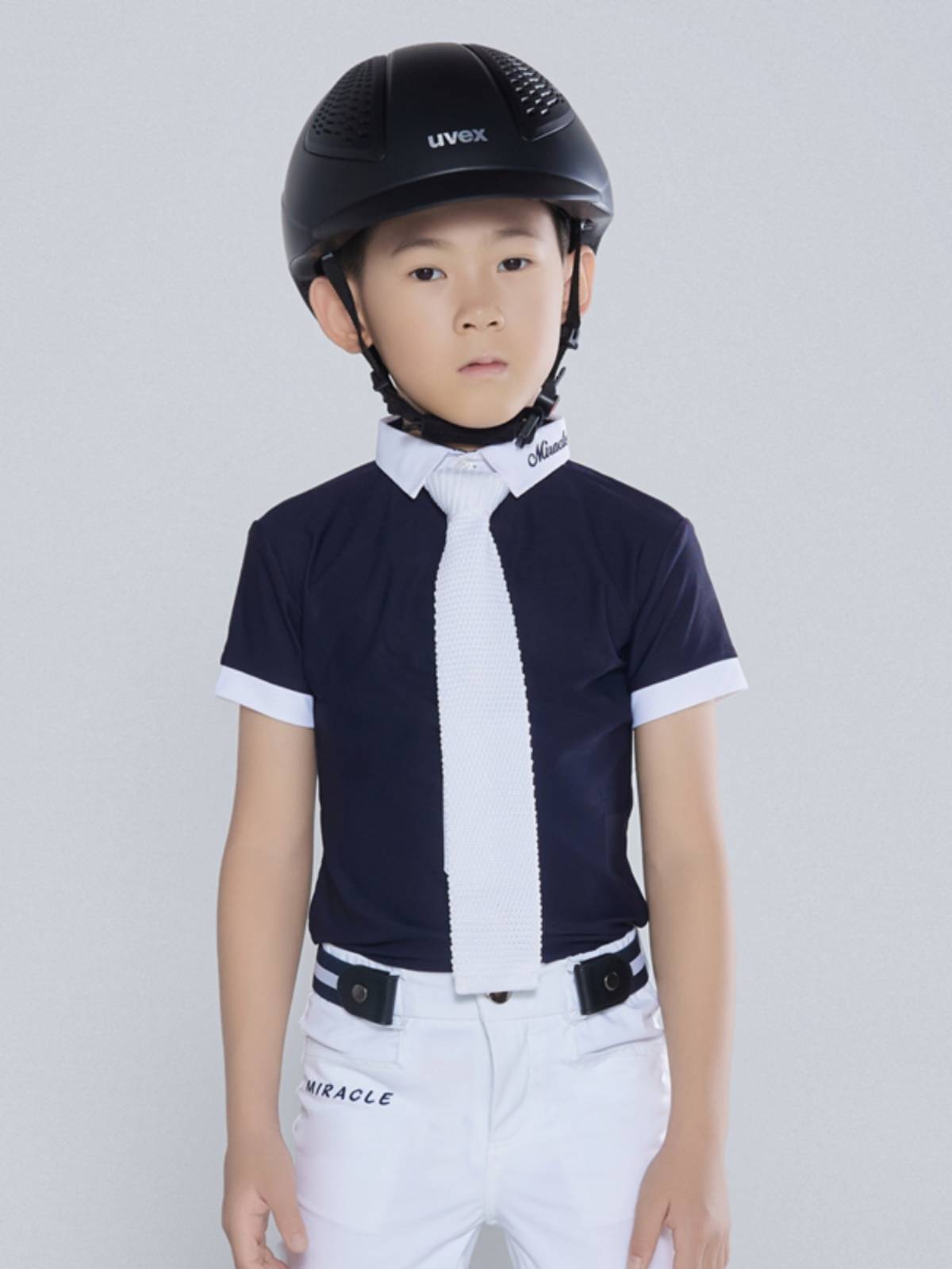 Summer fast -drying children's equestrian T -shirt short -sleeved ride on the pink girl POLO shirt competition service boys riding clothing