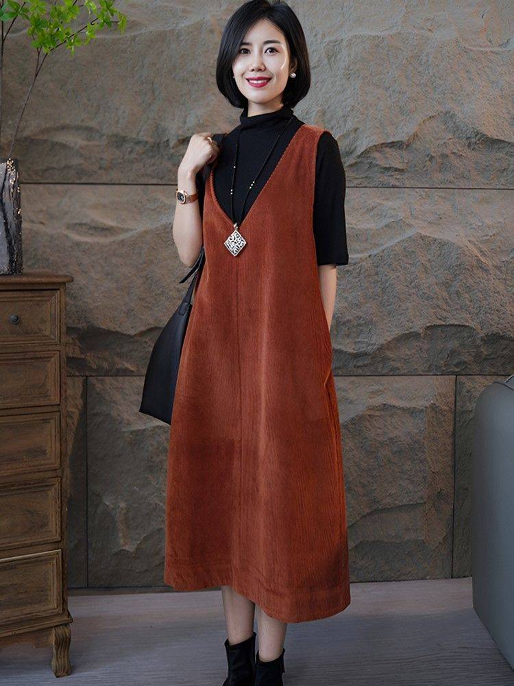 Vest vest dress 2024 spring and autumn new fashion commuting foreign style high -level thin design medium long skirt