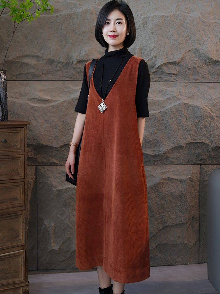 Vest vest dress 2024 spring and autumn new fashion commuting foreign style high -level thin design medium long skirt