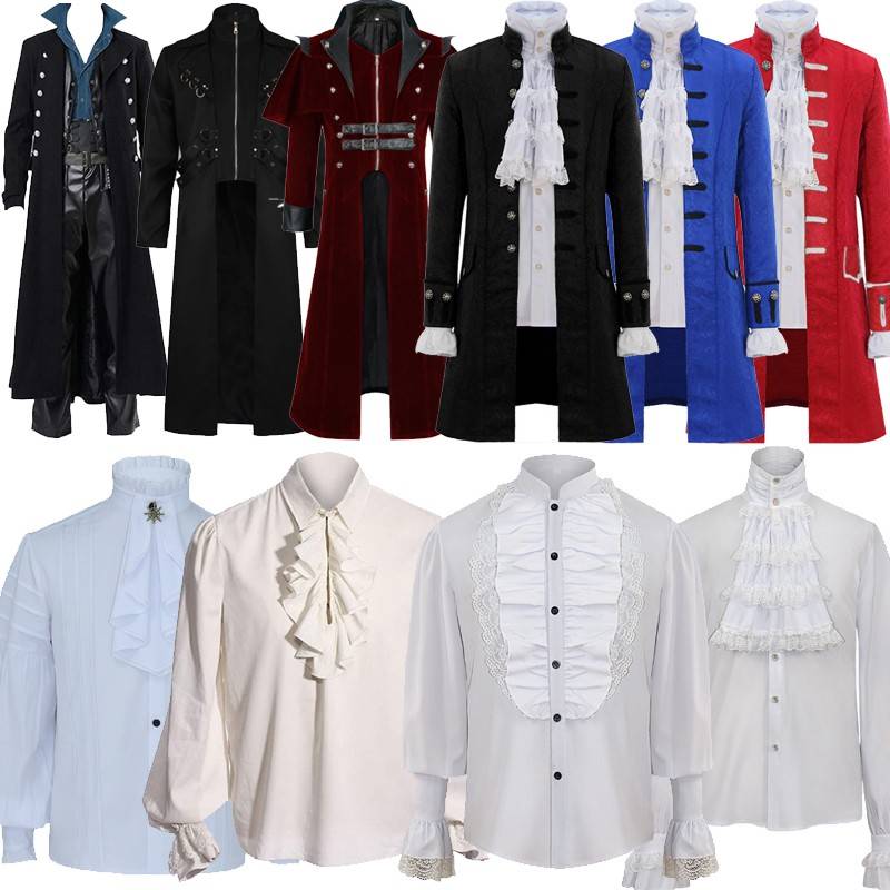 Halloween European and American dystropona medieval retro court vest prince clothing in a shirt men's punk coat