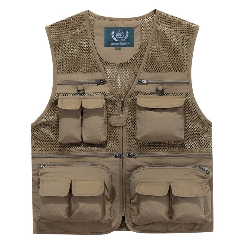 Xia Bo see the car network eye vest photography director reporter reporter vests multi -bags of shoulder -shoulder fishing horses and men
