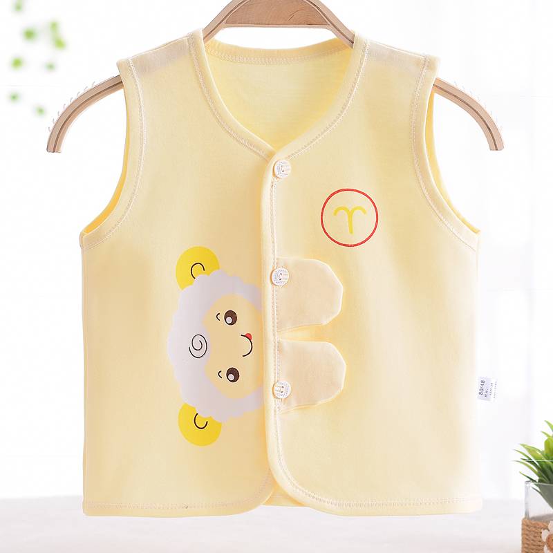 Baby vest spring and autumn pure cotton thin baby vest, summer newborn clothes vest, top, shoulder and young children