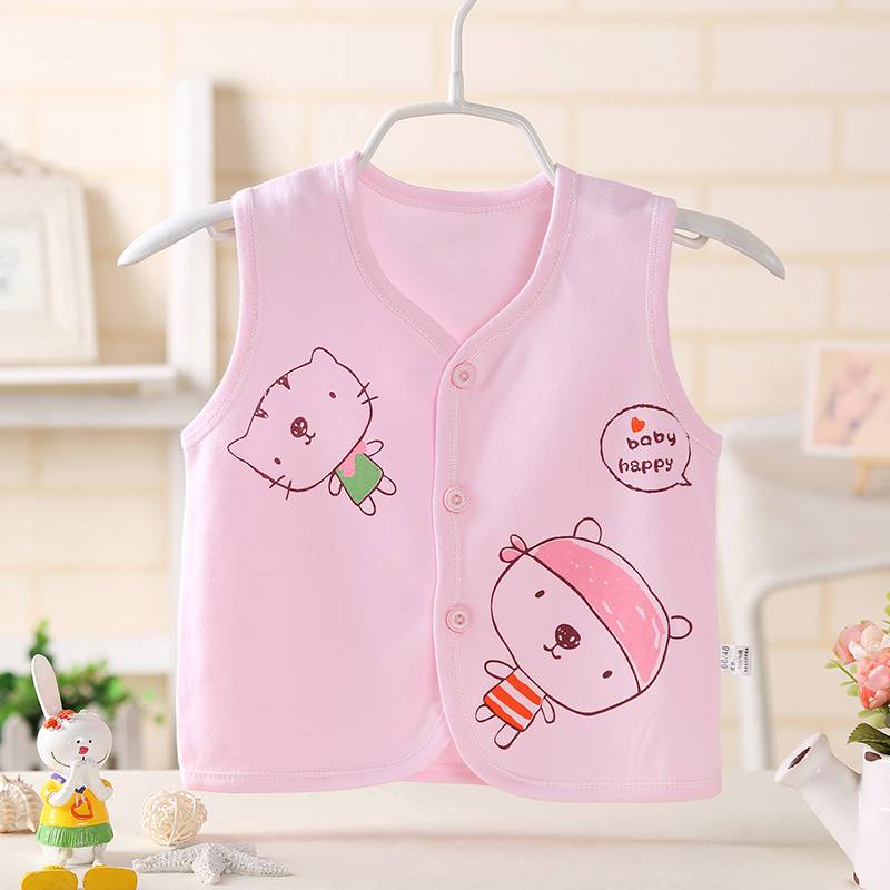 Baby vest spring and autumn pure cotton thin baby vest, summer newborn clothes vest, top, shoulder and young children