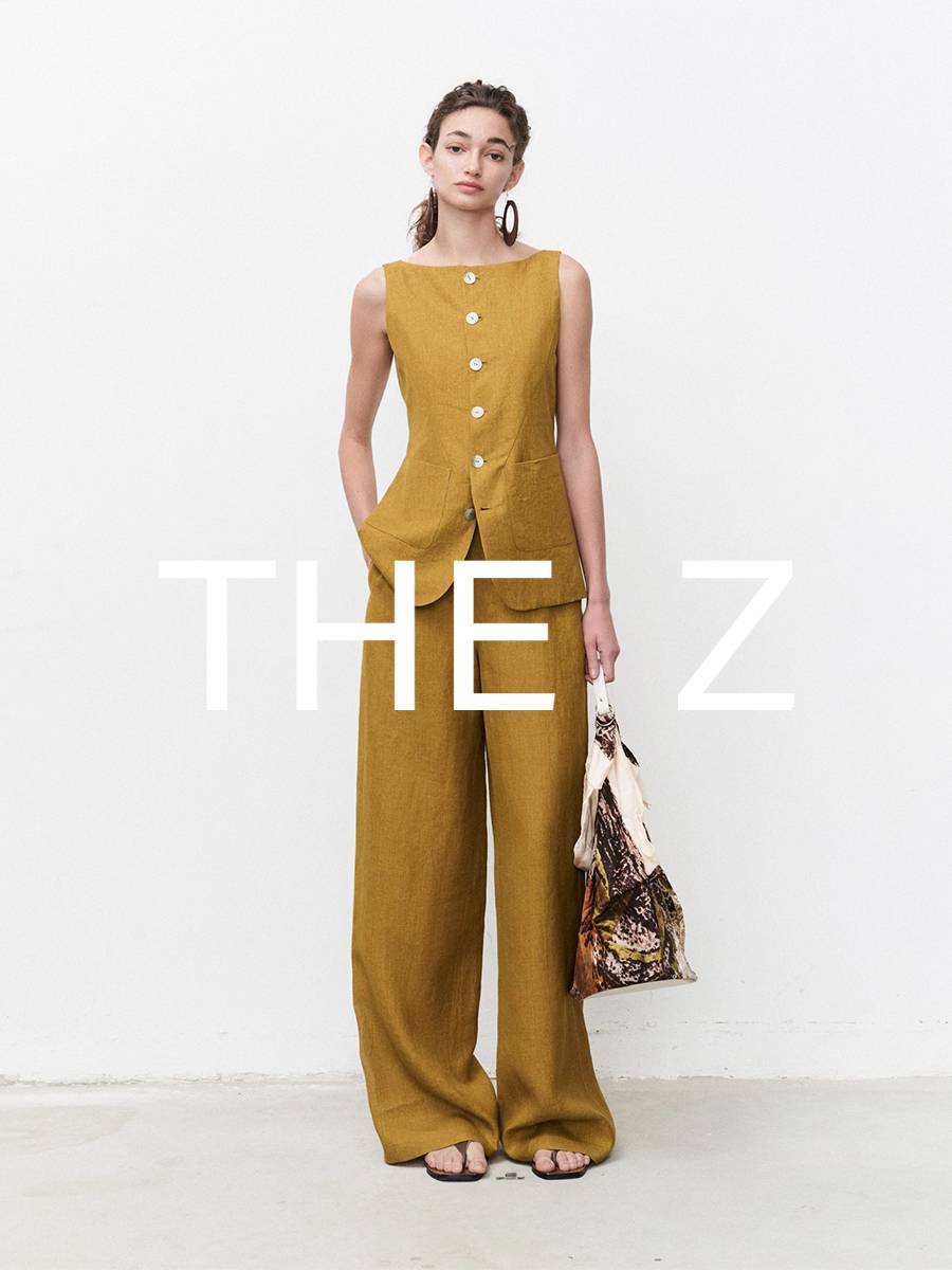 Old Qianfeng Lanlian Woods Wide Pants Set is thin and thin, high waist new Chinese vest jacket set
