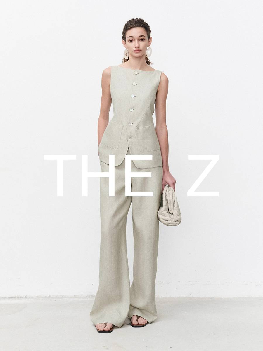 Old Qianfeng Lanlian Woods Wide Pants Set is thin and thin, high waist new Chinese vest jacket set