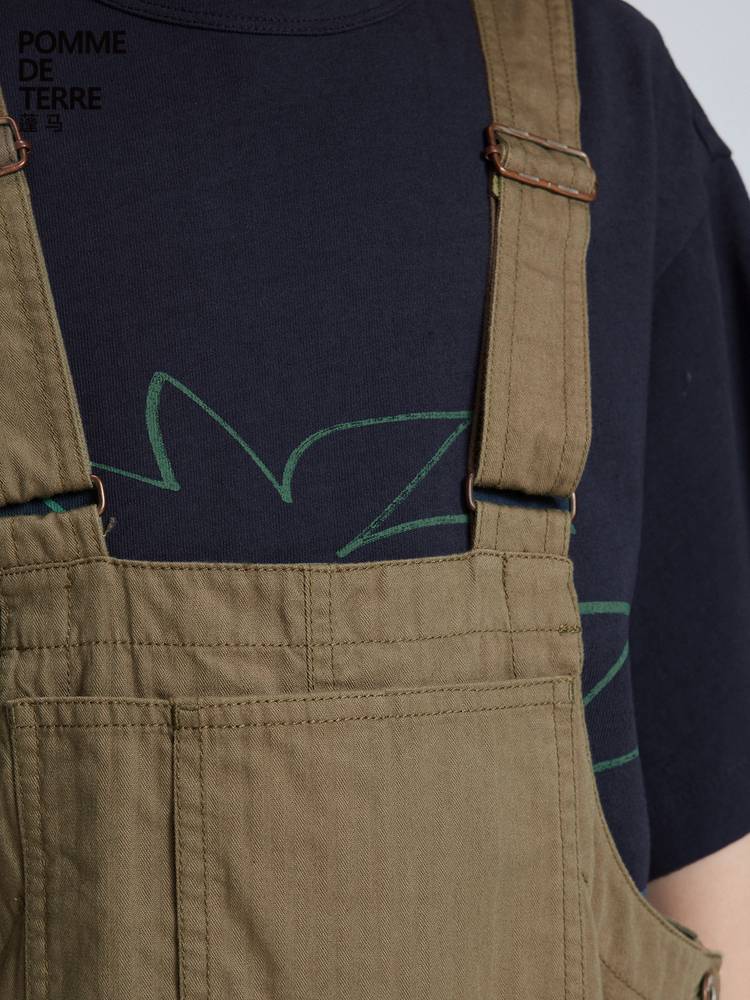 Pomme Puffy Strip Bare Pants Big Pocket Pocket Cotton Spring Male Children Jiangnan Buyi Big Boy