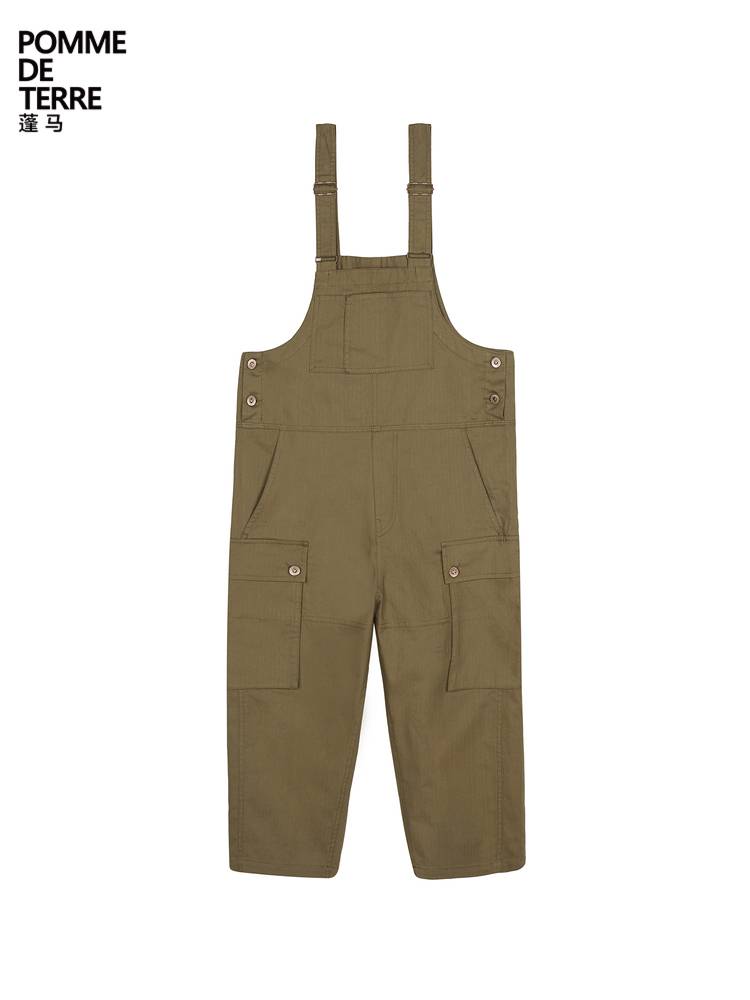 Pomme Puffy Strip Bare Pants Big Pocket Pocket Cotton Spring Male Children Jiangnan Buyi Big Boy
