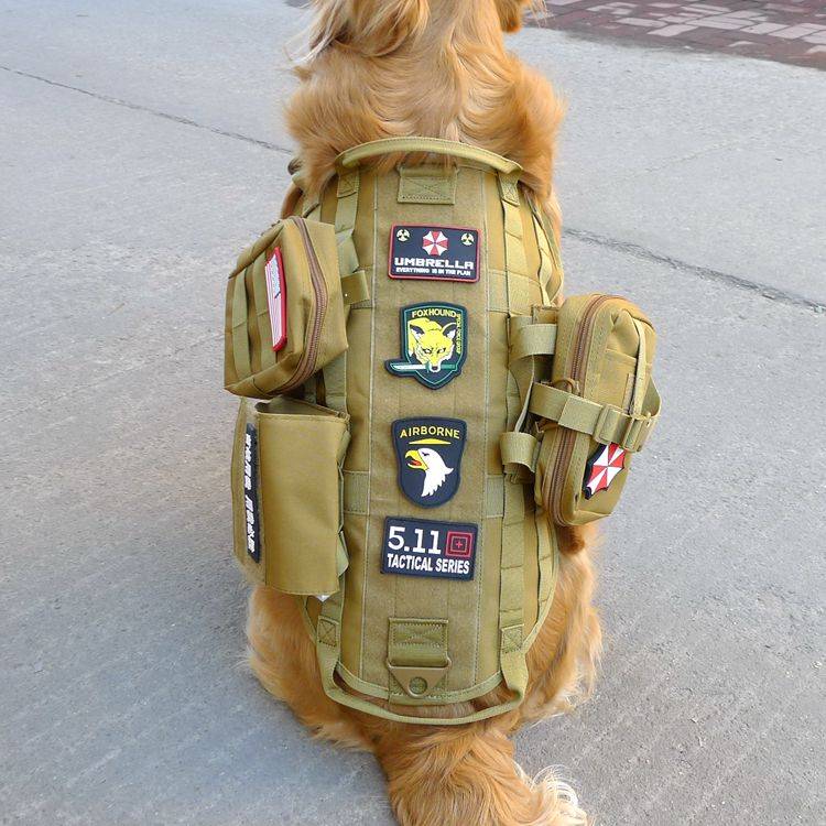 Pet dog tactical vest clothes medium large dogs in winter warm dog vest golden hair dog 2022 backpack backpack
