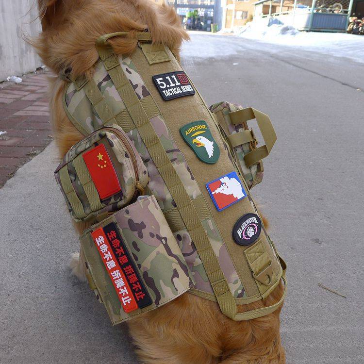 Pet dog tactical vest clothes medium large dogs in winter warm dog vest golden hair dog 2022 backpack backpack