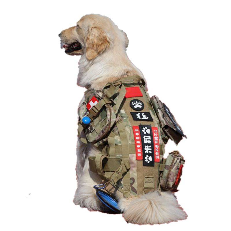 Pet dog tactical vest clothes medium large dogs in winter warm dog vest golden hair dog 2022 backpack backpack