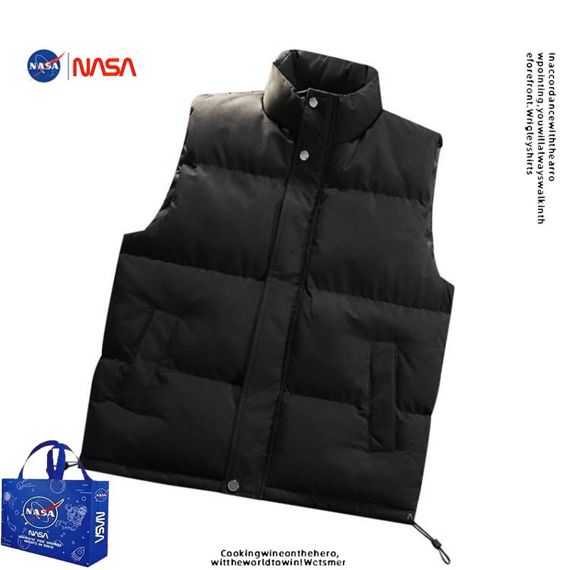 NASA Clear Warehouse Large -size down jacket vest men's and women's 2024 autumn and winter warm cotton jacket vest sleeveless shoulder jacket