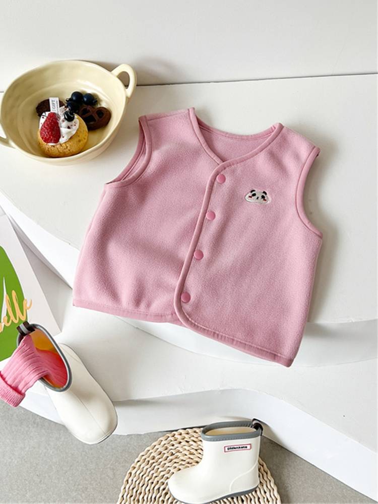 Newborn infant vest spring autumn winter men's girls, shoulder plush baby vest, clothing foreign style versatile