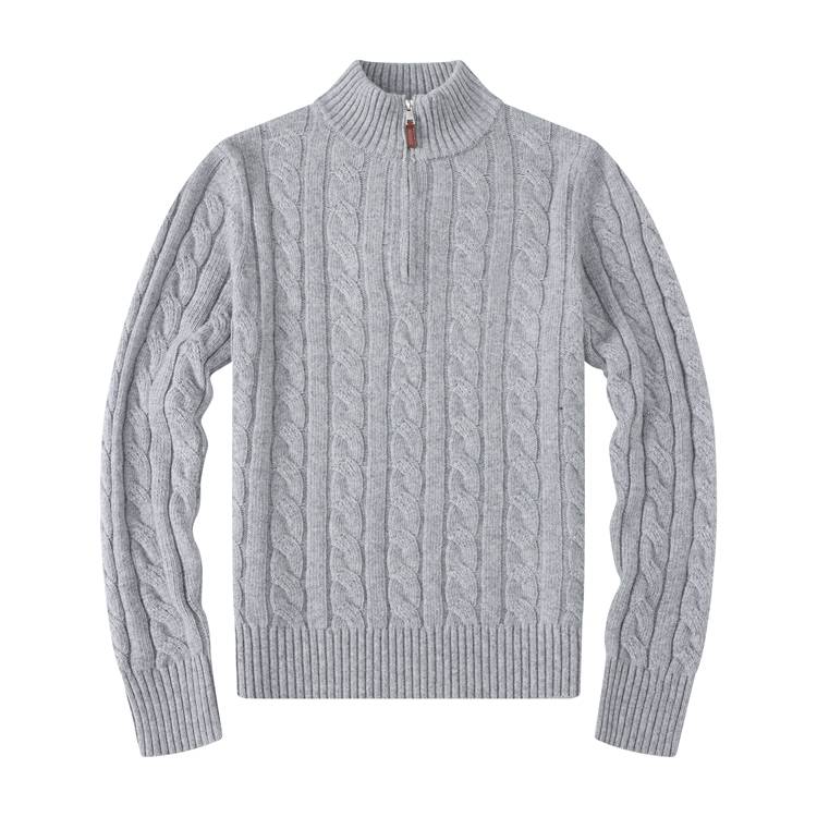 Autumn and winter men's sweater label semi -zipper thickened natta cubs casual thick wool sweater tide
