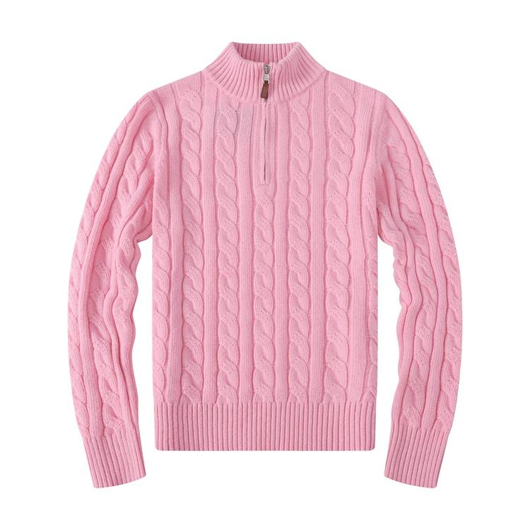 Autumn and winter men's sweater label semi -zipper thickened natta cubs casual thick wool sweater tide