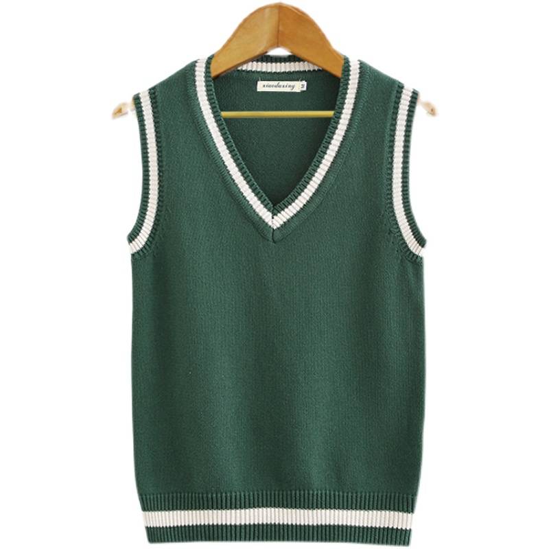 College style JK uniform sleeve sweater V -neck vest high school school uniform sweater vest men and women same paragraphs