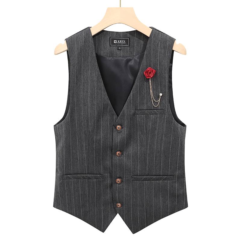 Advanced gray striped suit suit with a Korean-style fashion shop and two pairs of pants