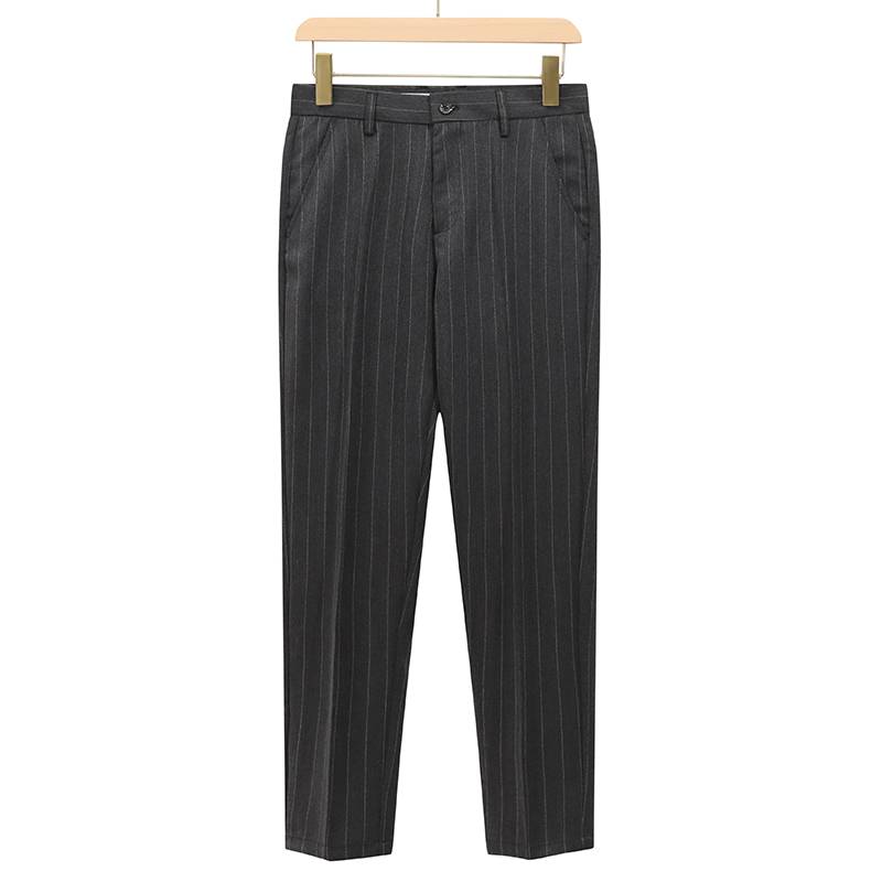 Advanced gray striped suit suit with a Korean-style fashion shop and two pairs of pants