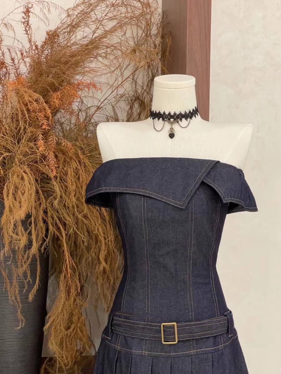 EI CARE Selected Recommended Summer Hong Kong Wind Victor Non -Big Cower -necked waist Personal Puts Person Potal Dress Female Women