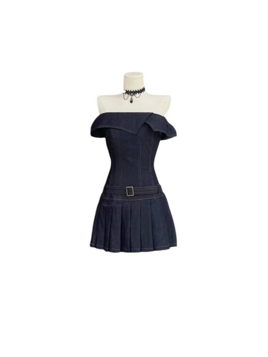 EI CARE Selected Recommended Summer Hong Kong Wind Victor Non -Big Cower -necked waist Personal Puts Person Potal Dress Female Women