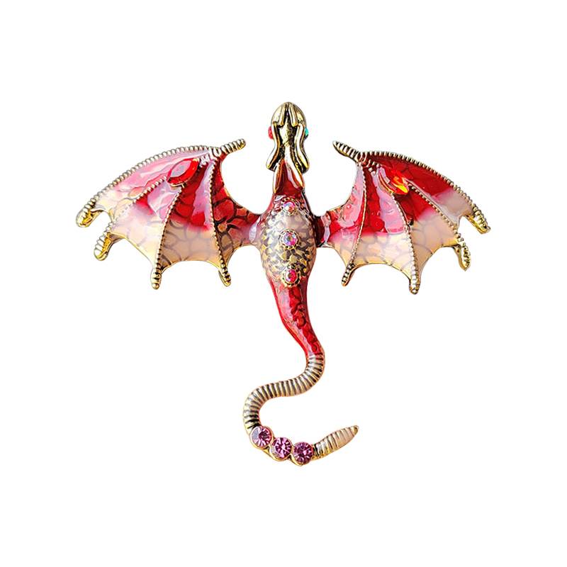 DIY Dragon brooch female European and American fashion animals unprecedented chest flowers all -match diamond clothes badge accessories