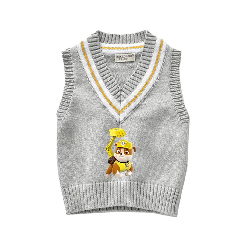 Wangwang team children's clothing children's sweater vest girl knitting bottom shirt boys V -neck vest baby autumn and winter shoulders