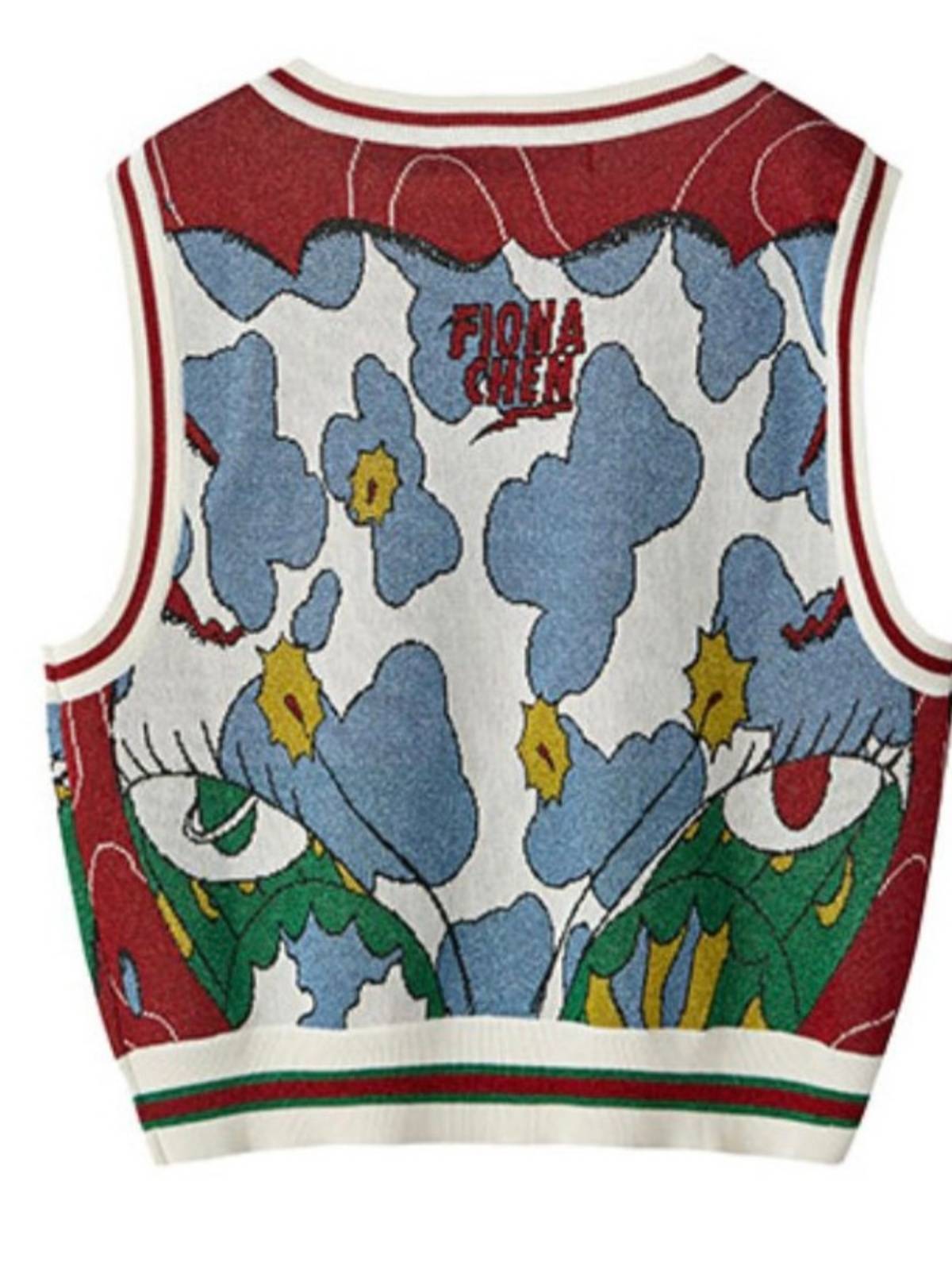 Junior Pie 2 Zhao Jin Macin Miao Miao Miao Miao Domi -Colorful Knit Journal Play Leopard Jet Flower Vest