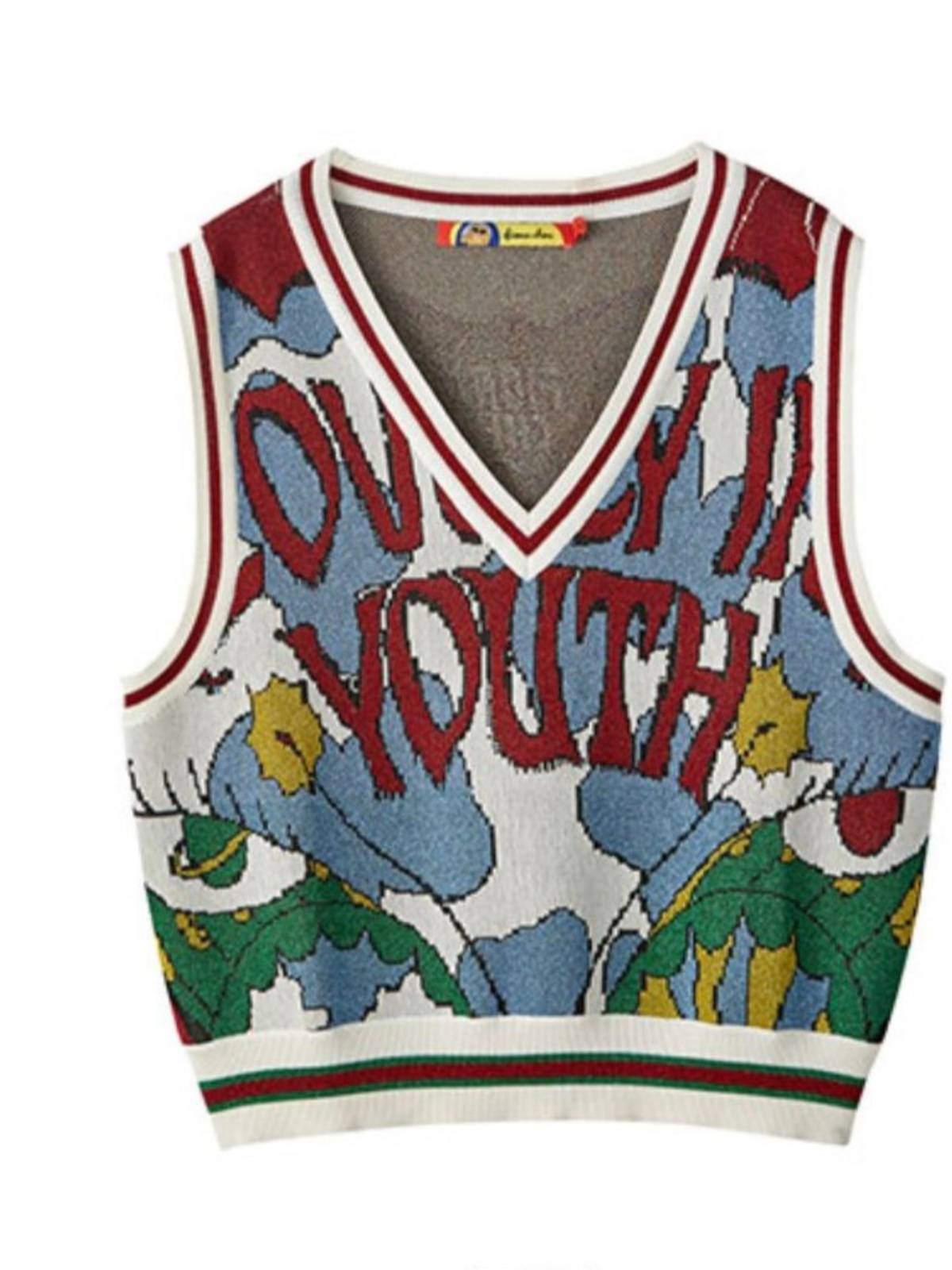 Junior Pie 2 Zhao Jin Macin Miao Miao Miao Miao Domi -Colorful Knit Journal Play Leopard Jet Flower Vest