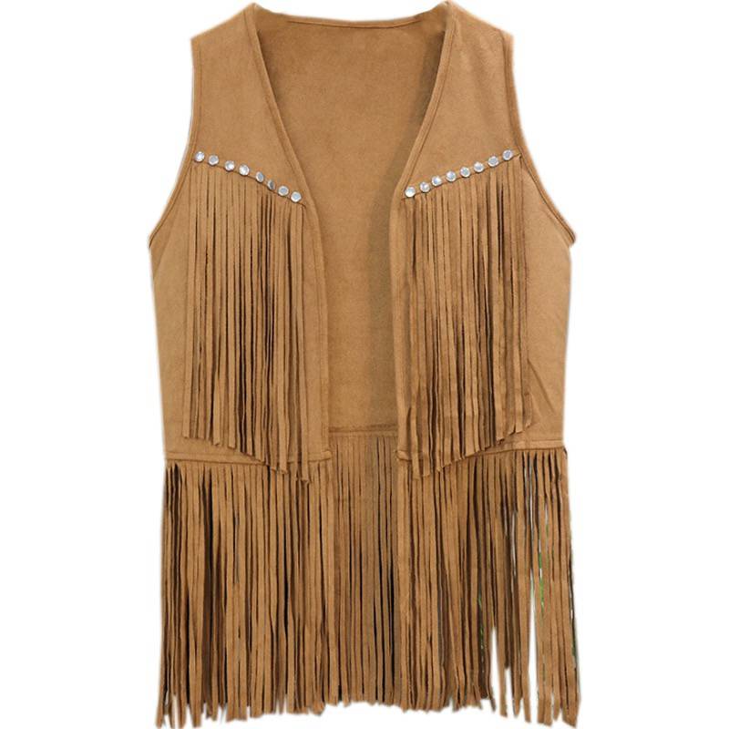 Xinjiang Tibet Tourism Retro Western Cowboy Desert Gobi Gobi Taking Brown suede Fllow Supost