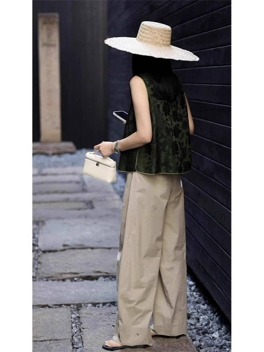 Export big name leaks new Chinese high -end Songjin vests top female 2024 summer Tang clothing vest horses clip