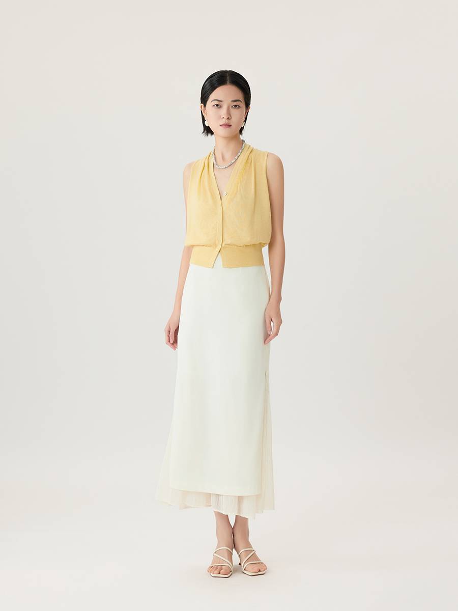 Herland her tea break French high -level sleeveless horses clip vest commodity versatile cardigan top