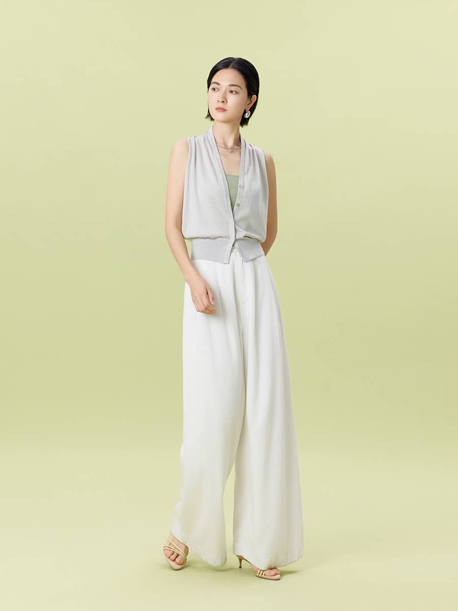 Herland her tea break French high -level sleeveless horses clip vest commodity versatile cardigan top