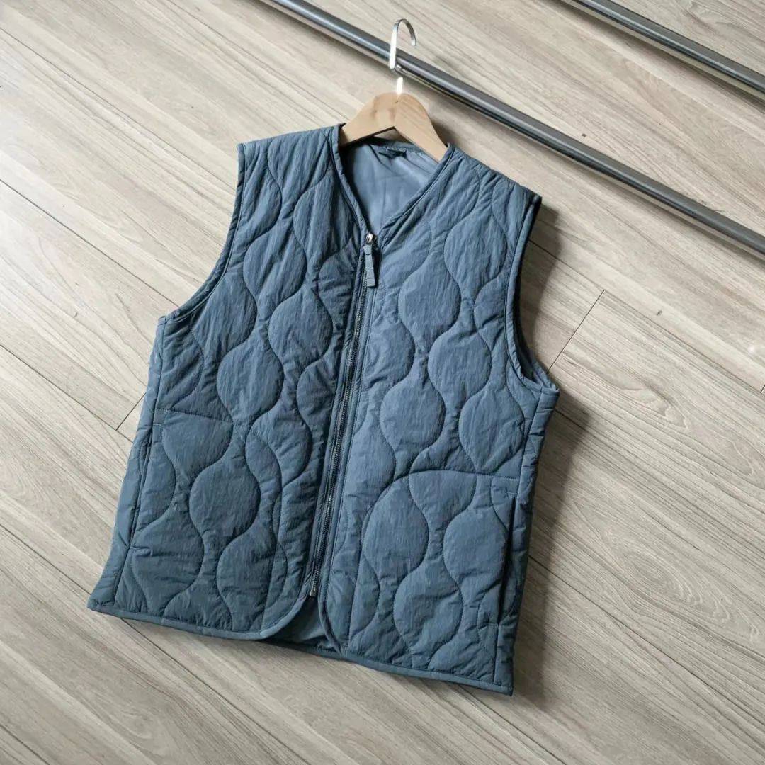Shanxin gourd grid wire cotton cotton windproof and waterproof vest casual light thin cotton placketless sleeve jacket