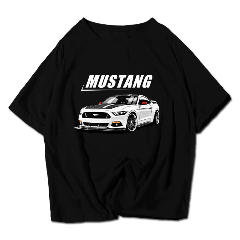 Customized Mustang Sherbie Muscle Modified Vehicle Fans Surrounding Short -sleeved T -shirts Men's Cotton Half -sleeve Clothing