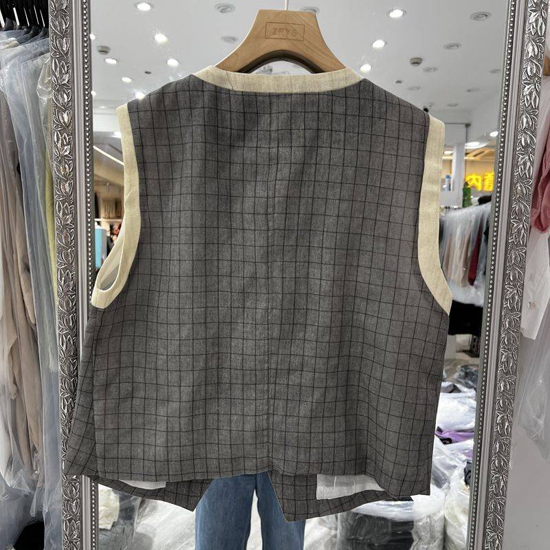 Weimeng Vitamin 8389 Genuine 2024 Summer New Bald Color Slimless Round Neck Retirle Vest