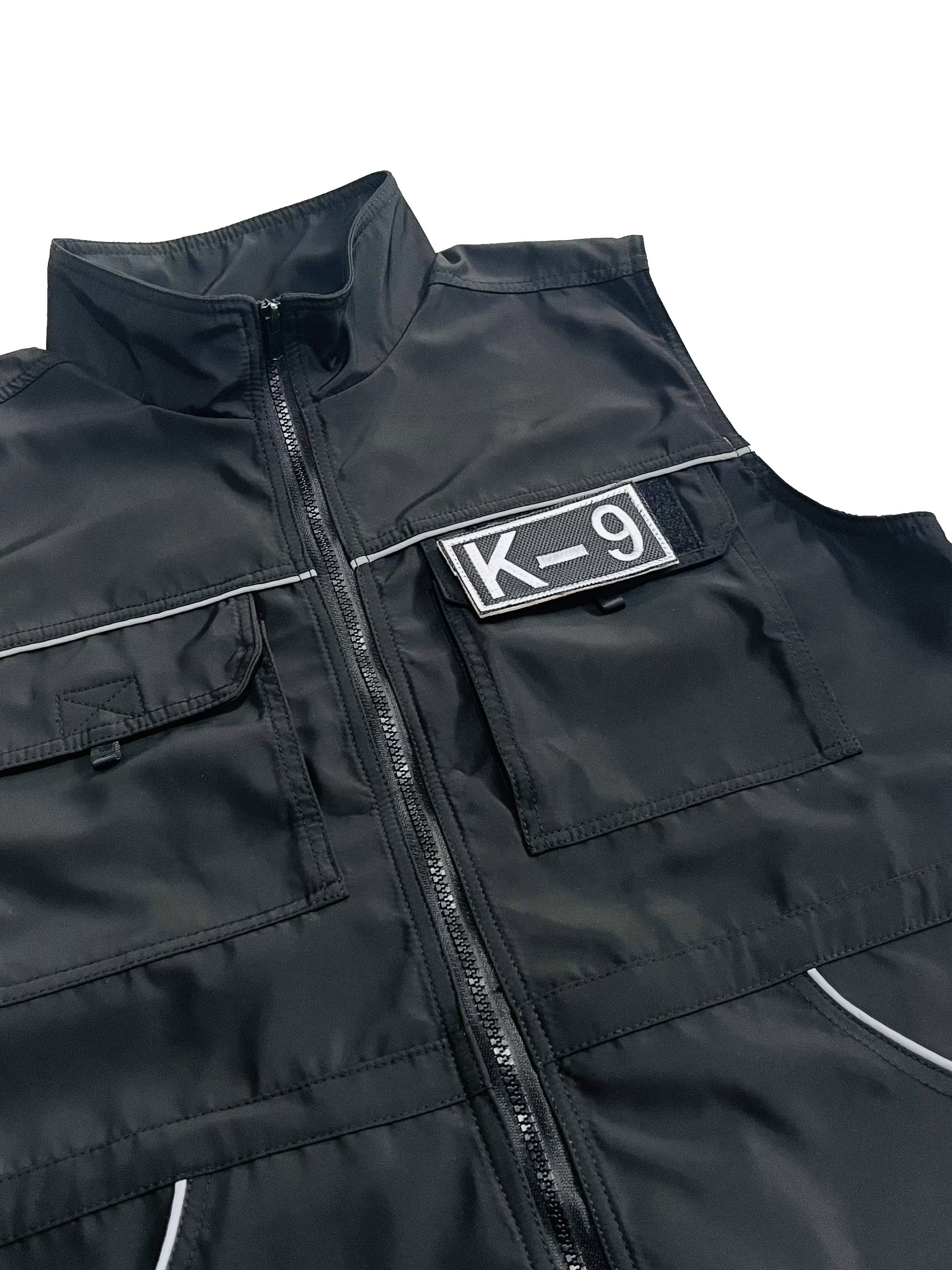 The trainer's vests, the vests, the jackets, the gears, the canine supplies
