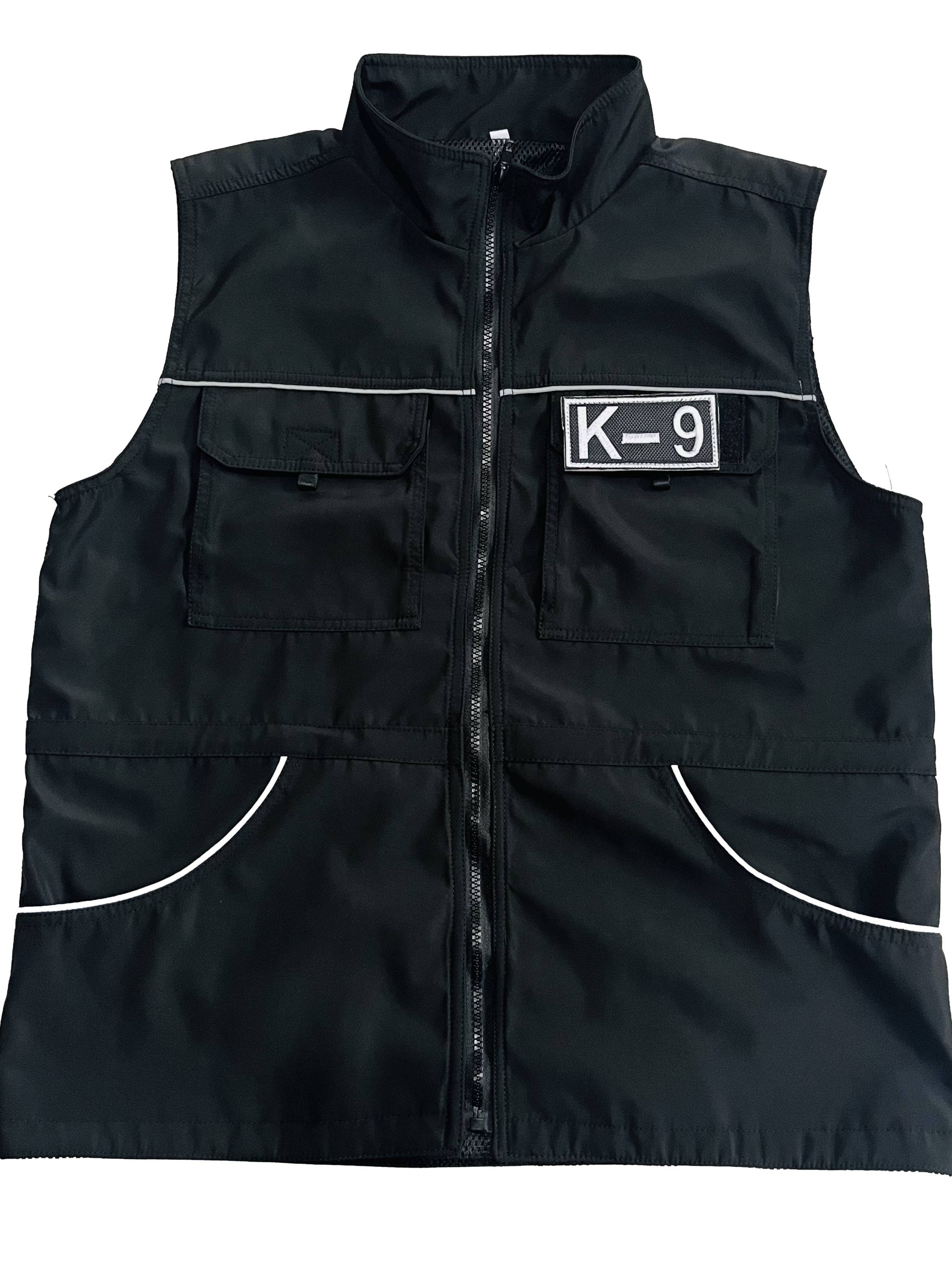 The trainer's vests, the vests, the jackets, the gears, the canine supplies