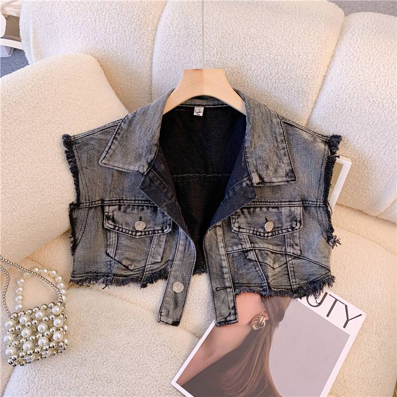 Shawon denim jacket Female summer thin with dress with a cardigan 2024 new sleeveless vest top