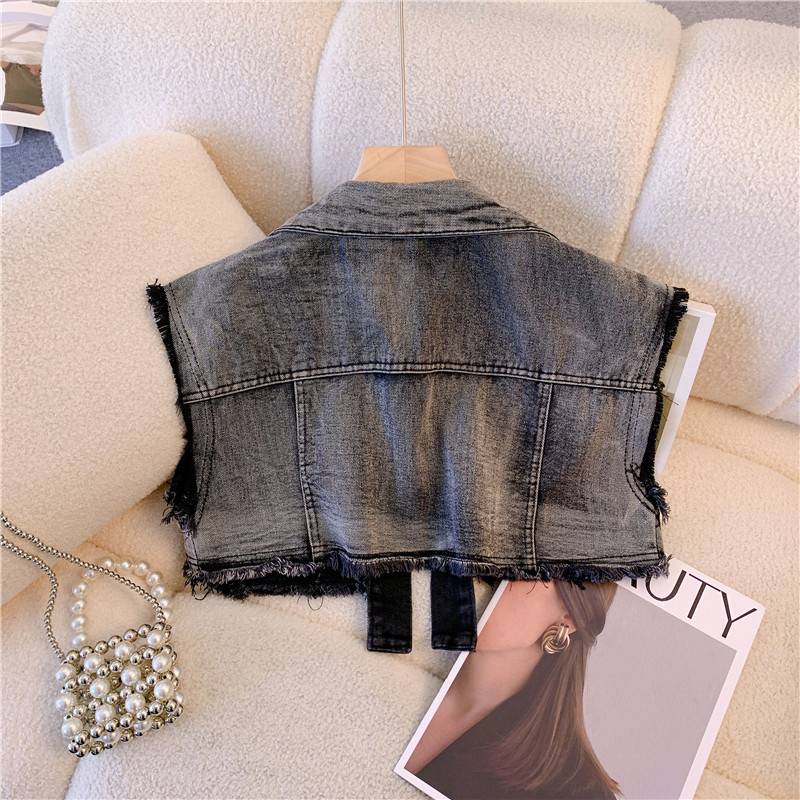 Shawon denim jacket Female summer thin with dress with a cardigan 2024 new sleeveless vest top
